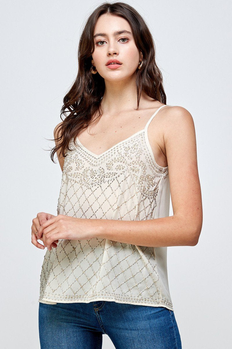 Chic Embellished Cami Tank