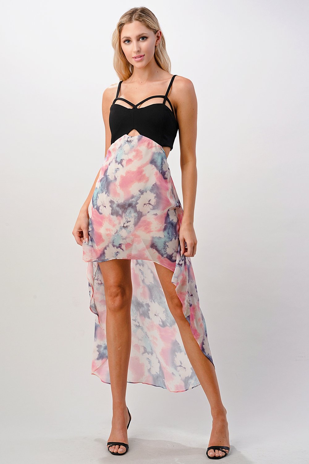 ARROW Strappy Bodice Tie-Dye High-Low Dress