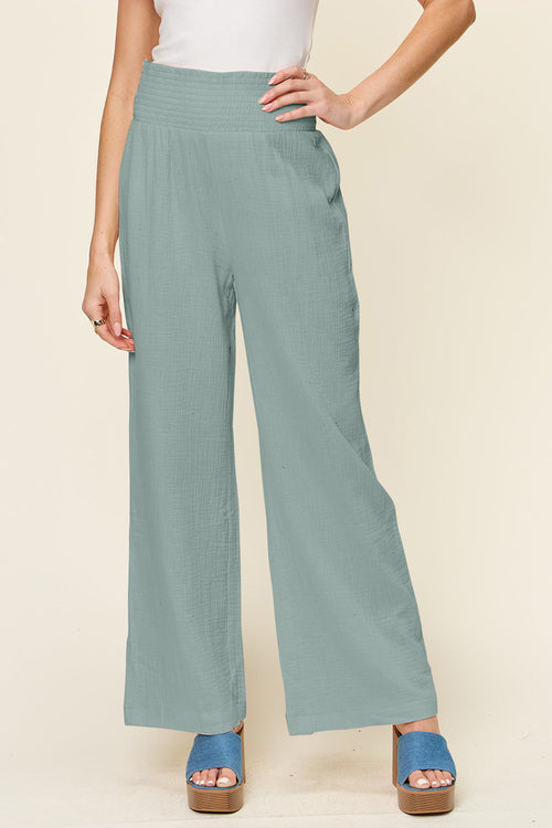 Harbor Ease Smocked Wide Leg Pants
