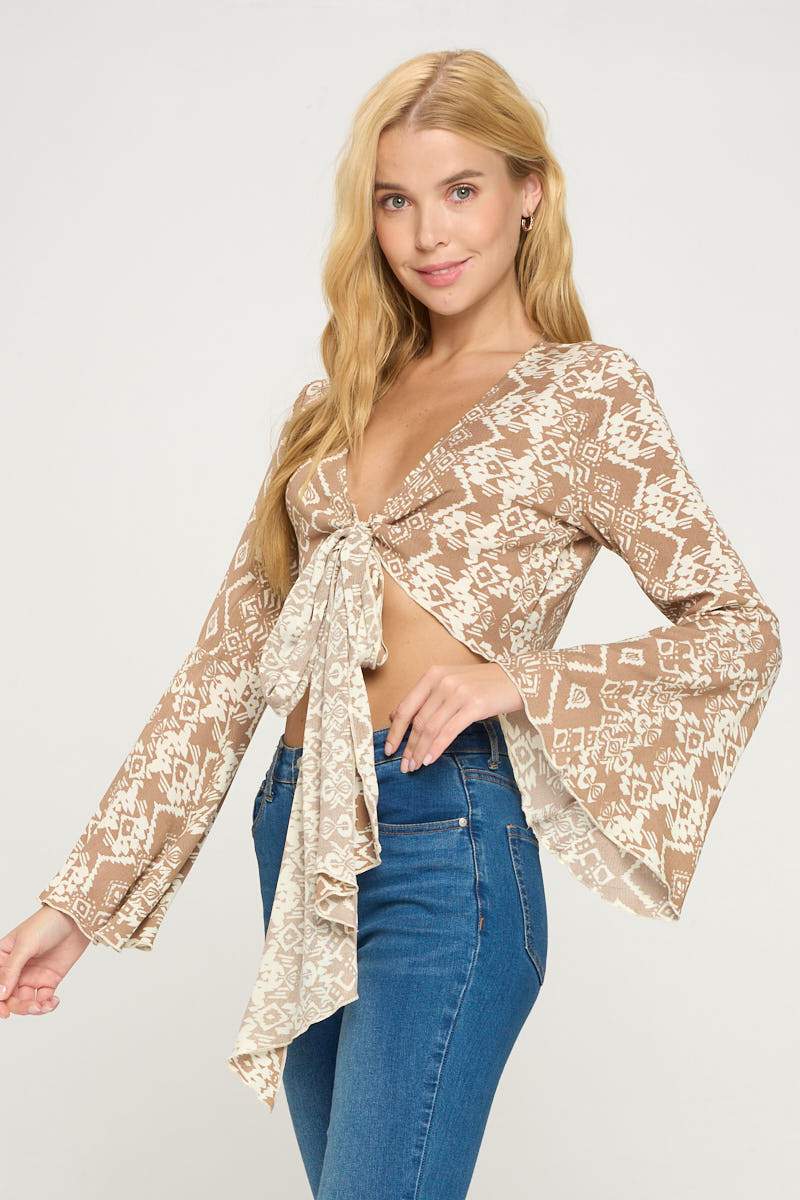 Bella Boho Crop Top with Front Tie