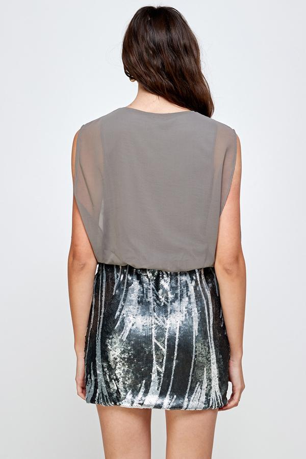 ARROW Sequin Skirt with Sleeveless Blouson Dress