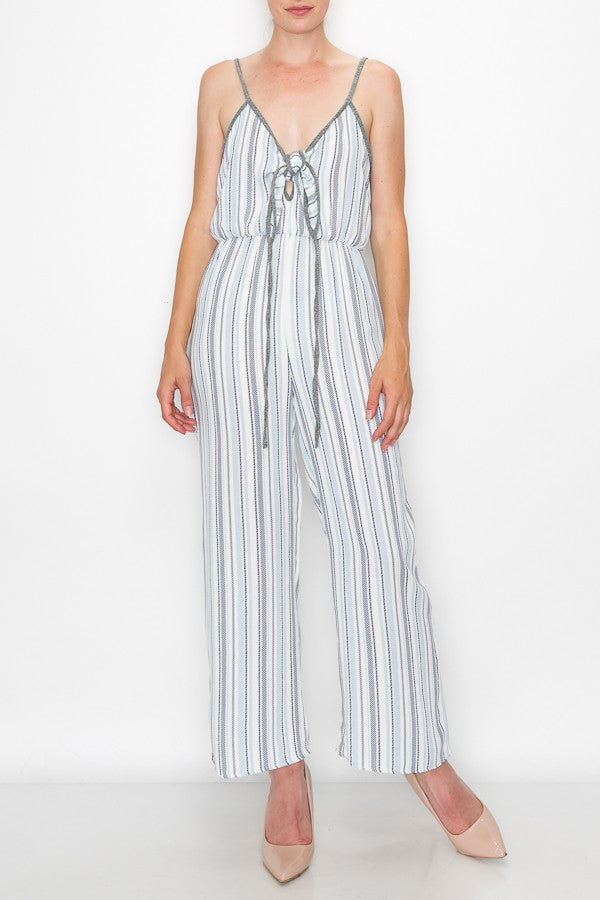 Hera Vee Front Tie Jumpsuit