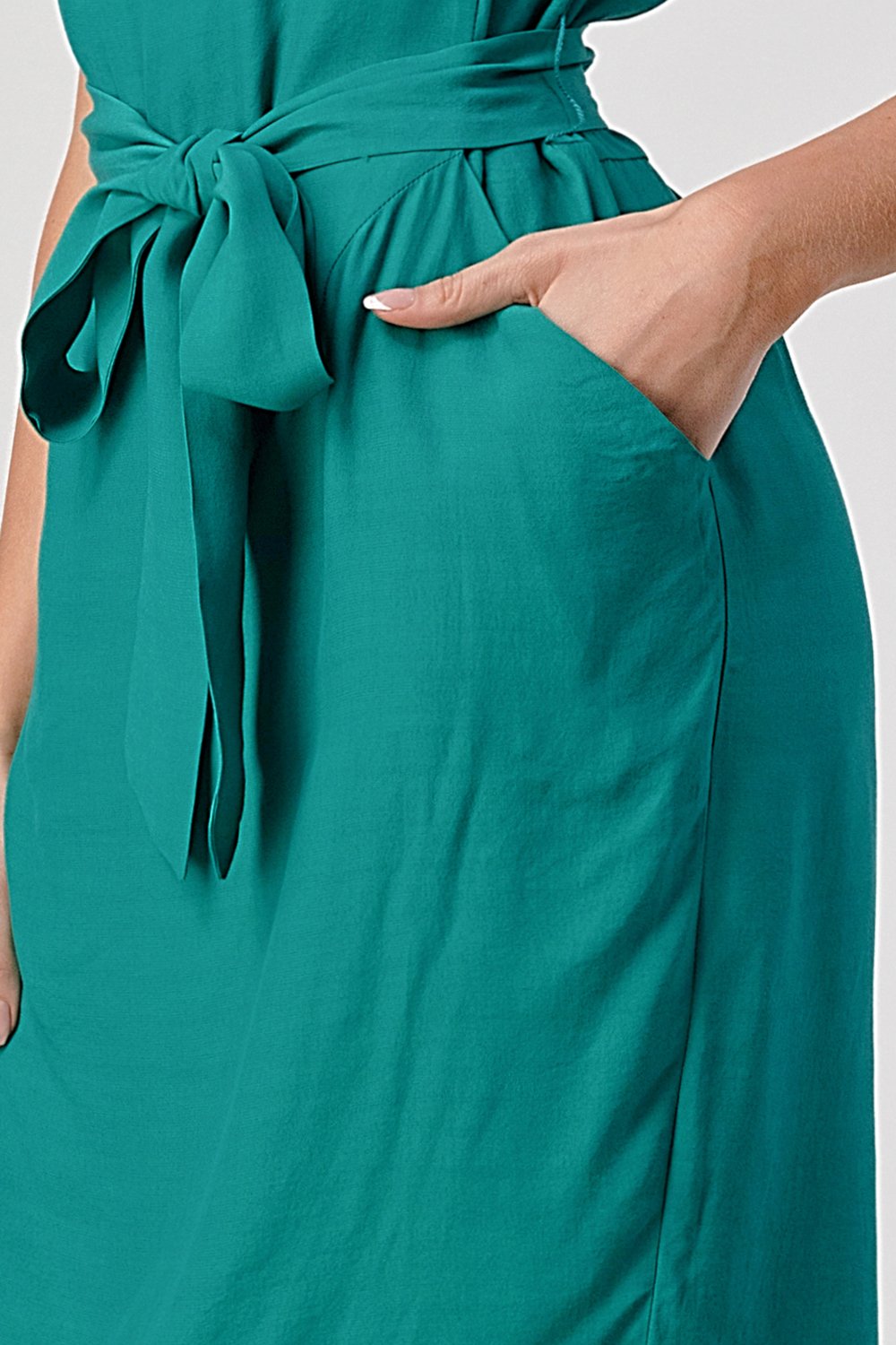 ARROW Elegant Cap-Sleeve Dress with Tie Waist