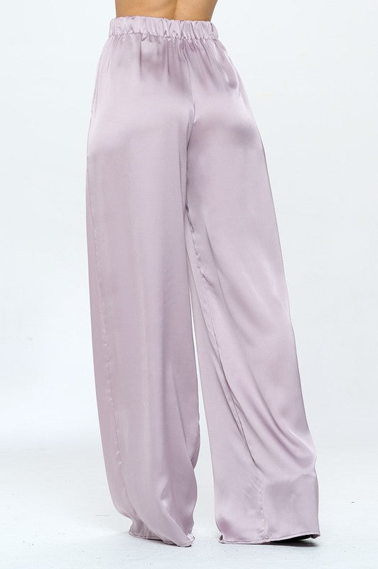 Luna Satin Wide Leg Pants