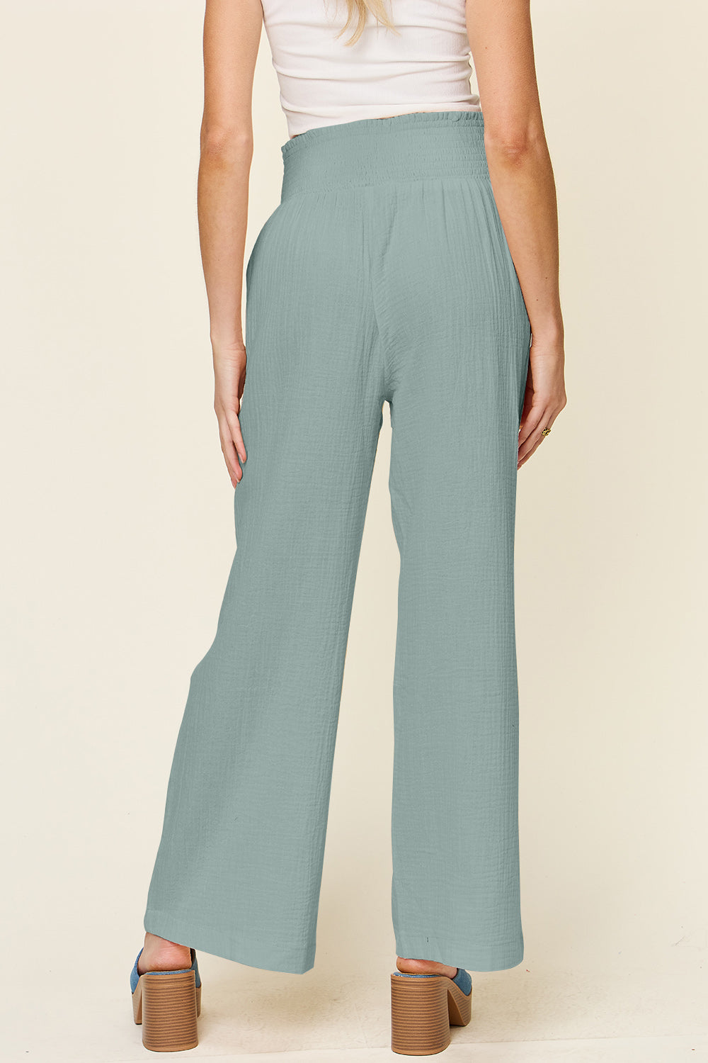 Harbor Ease Smocked Wide Leg Pants