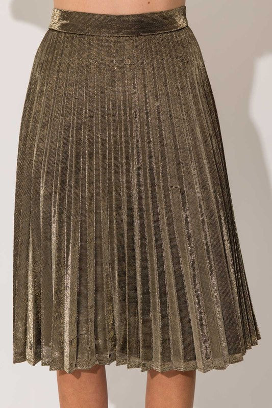 Aurora Gleam Pleated Midi Skirt