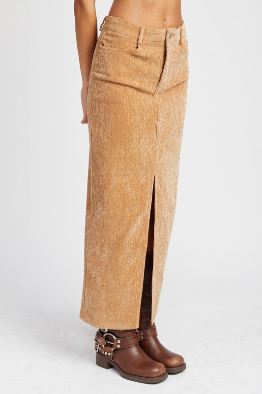 Sierra Ridge Corduroy Midi Skirt