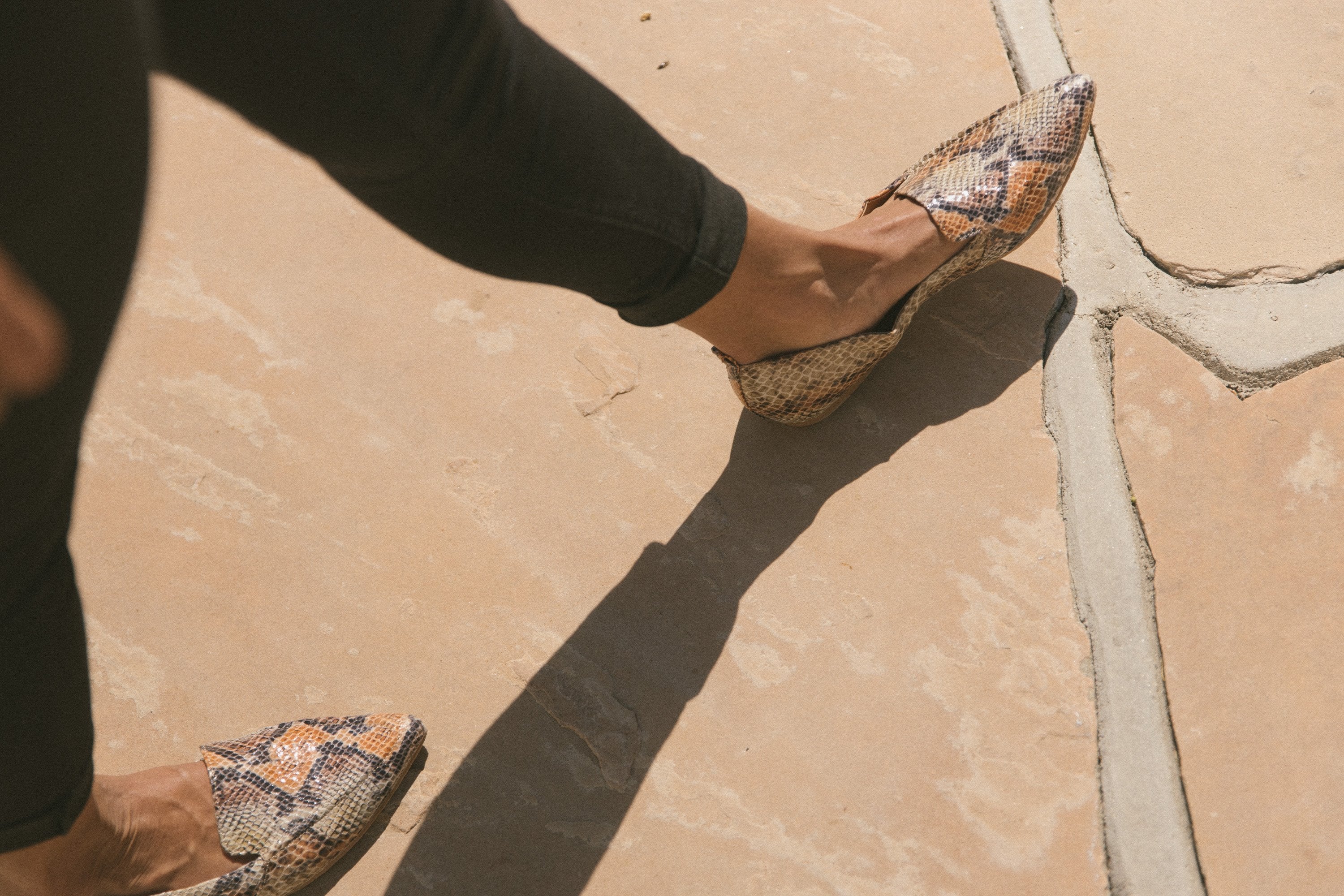 Socialite Flat (Orange Snake Skin)