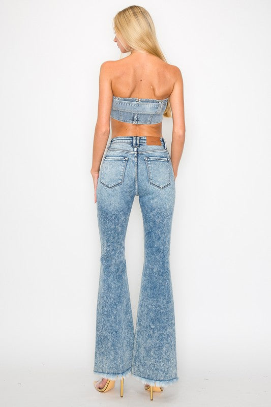 Diane Oma Stretch Flare Front Seam Jeans