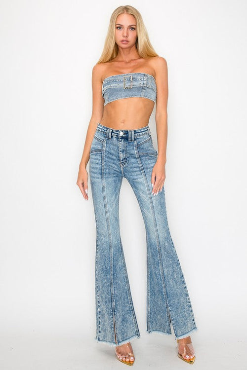 Diane Oma Stretch Flare Front Seam Jeans