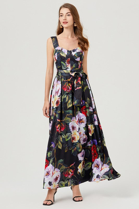 Midnight Garden Floral Maxi Dress