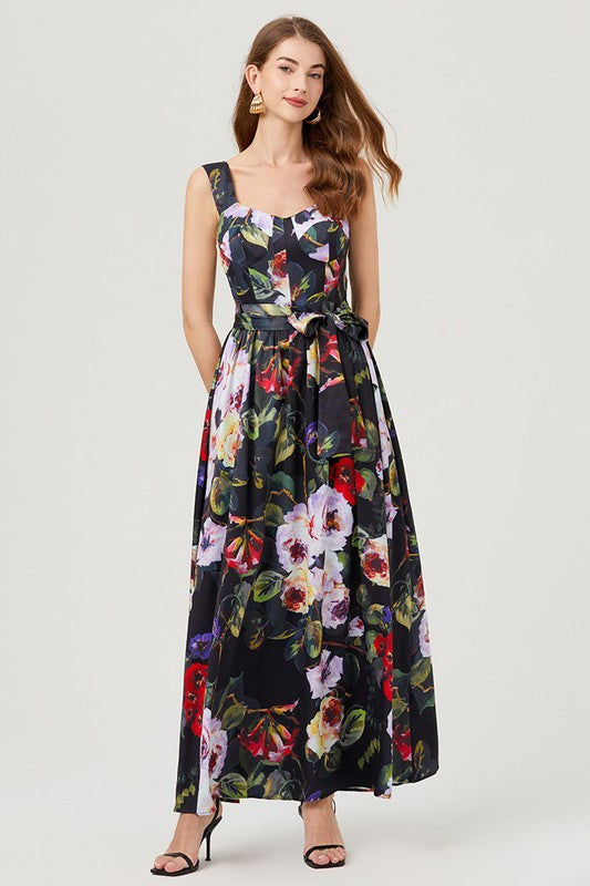 Midnight Garden Floral Maxi Dress