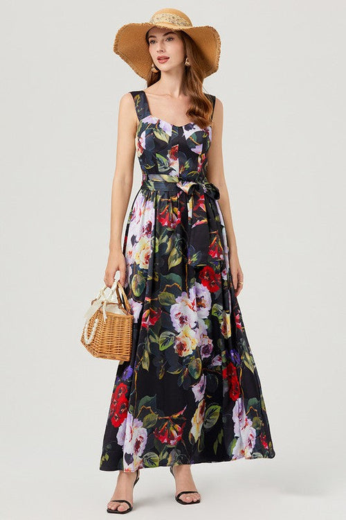 Midnight Garden Floral Maxi Dress