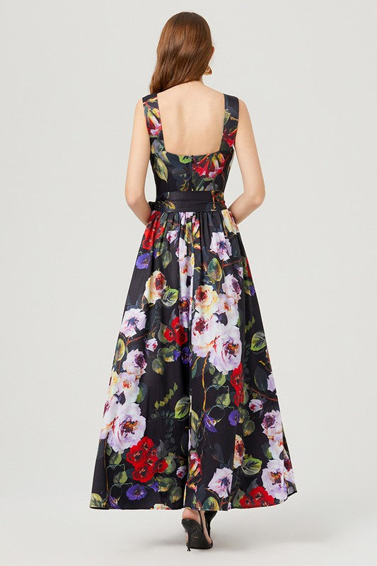 Midnight Garden Floral Maxi Dress