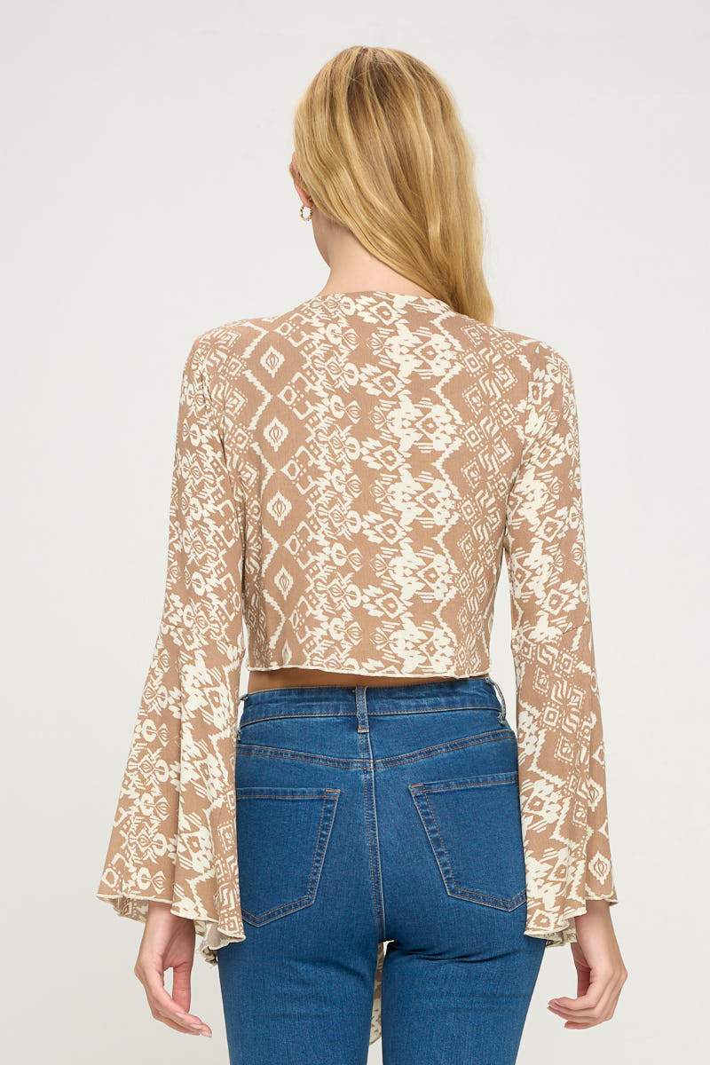 Bella Boho Crop Top with Front Tie
