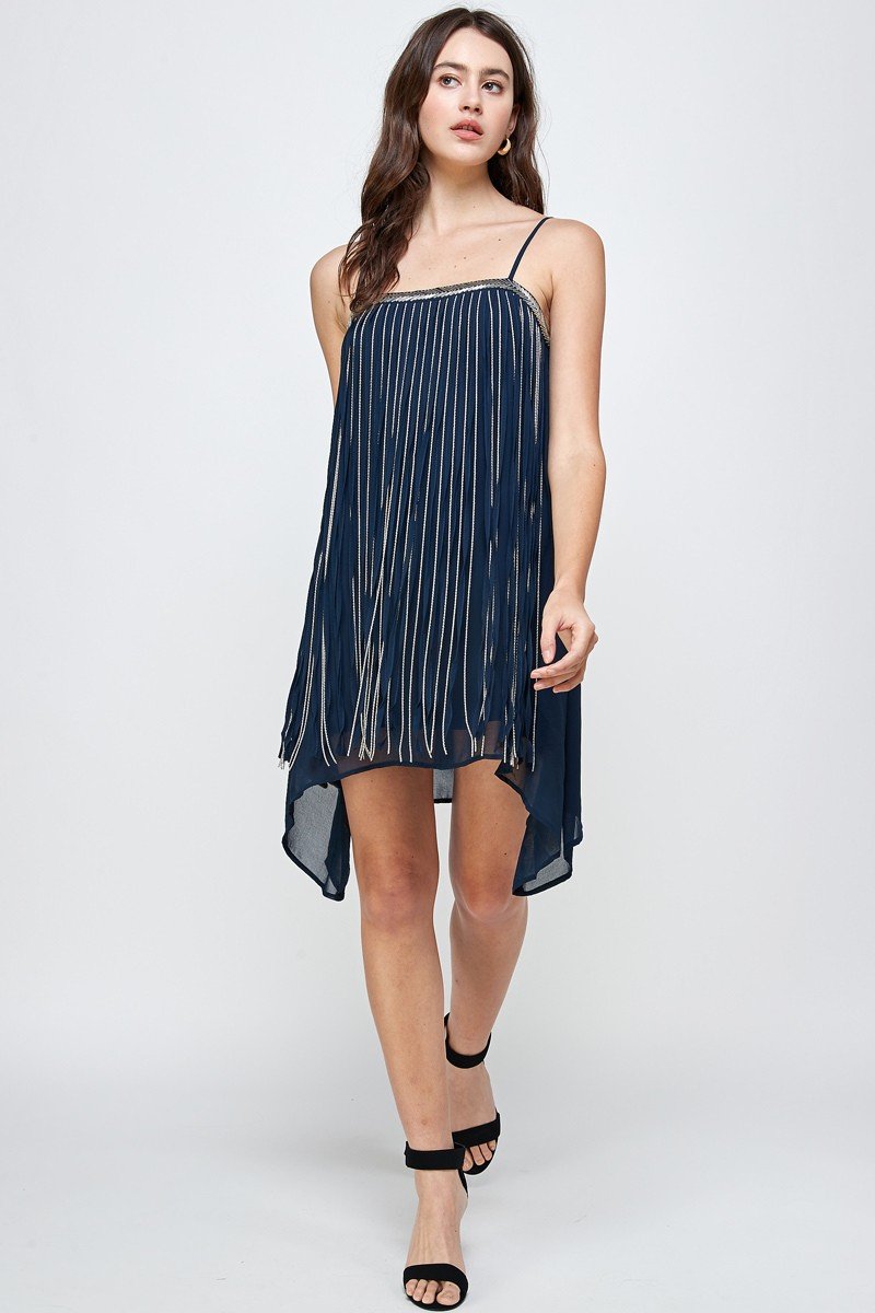 ARROW Flowy Sleeveless Dress with Metallic Accents