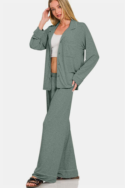 Willow Ease Button-Front Lounge Set