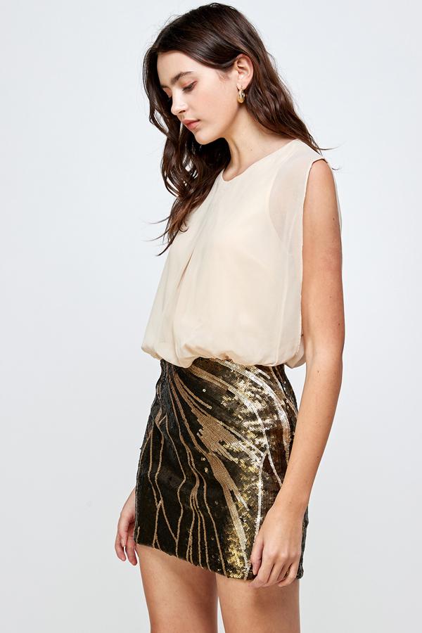 ARROW Sequin Skirt with Sleeveless Blouson Dress