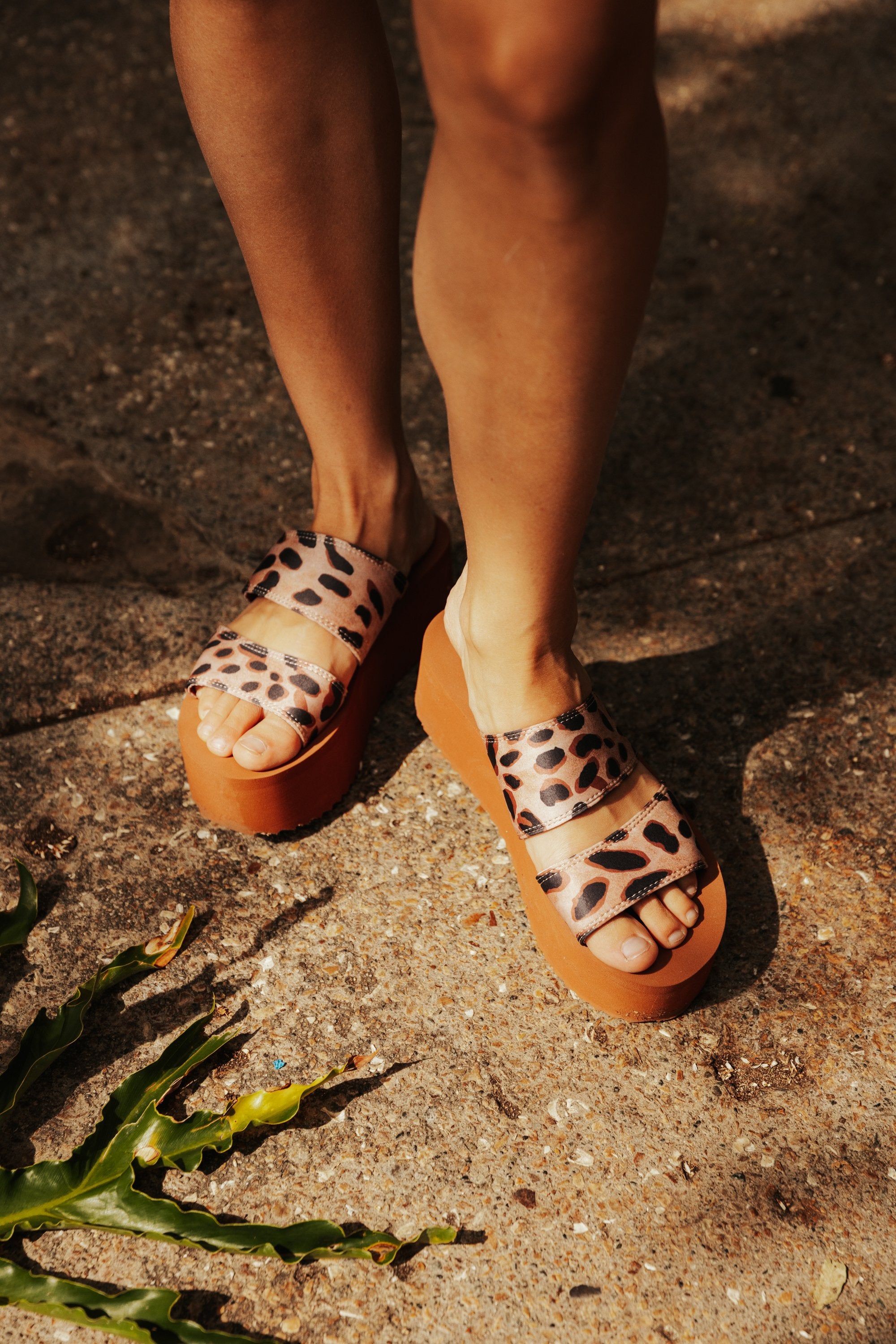 Pear Platform Sandals in Leopard