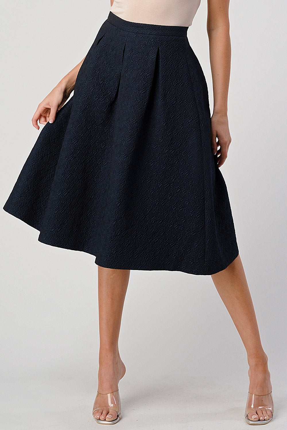 ARROW A-Line Pleated Midi Skirt
