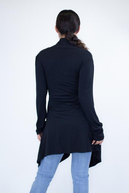 Liya Light Weight Waist Tie Cardigan in Black