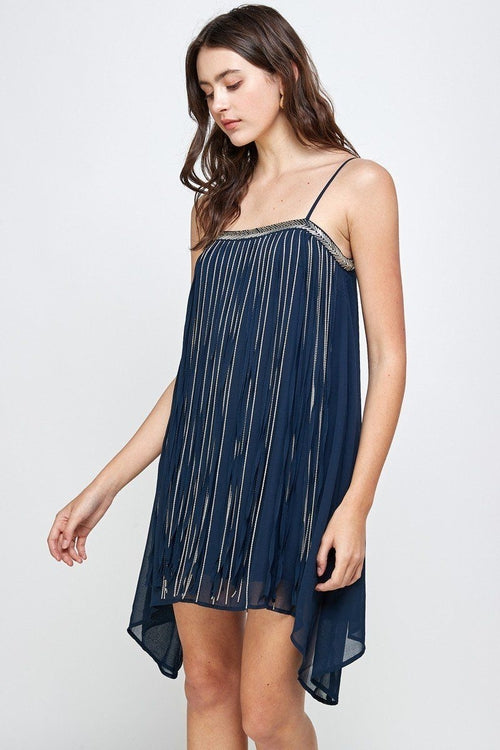 ARROW Flowy Sleeveless Dress with Metallic Accents