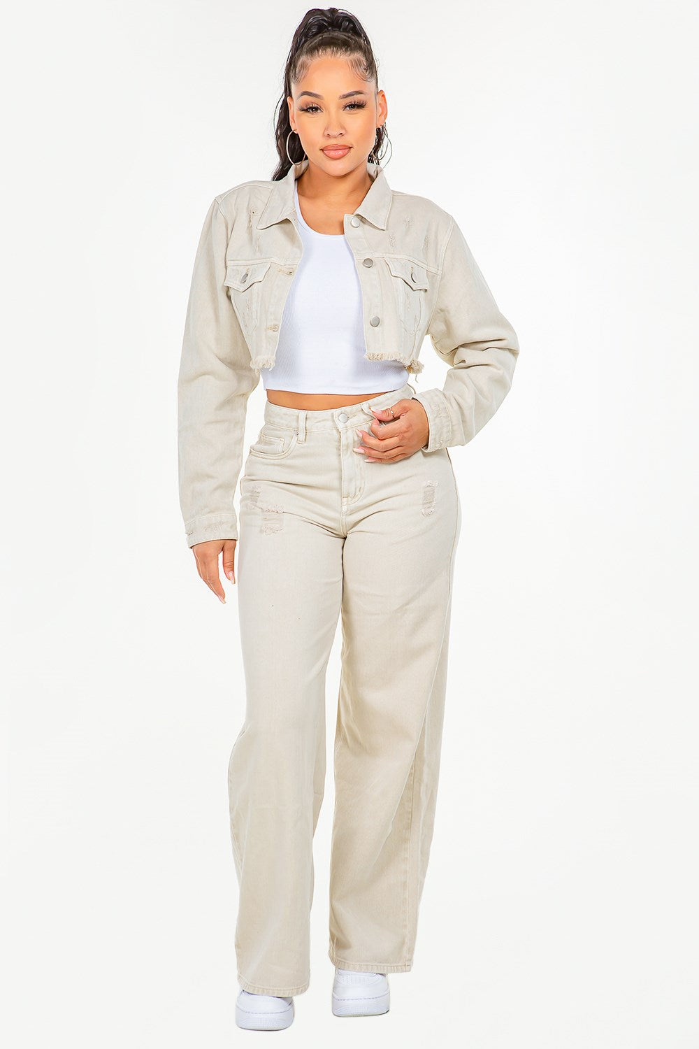 Rowan Distressed Wide Leg Jeans