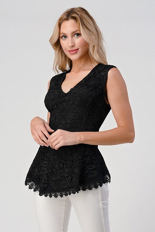 ARROW V-Neck Lace Top
