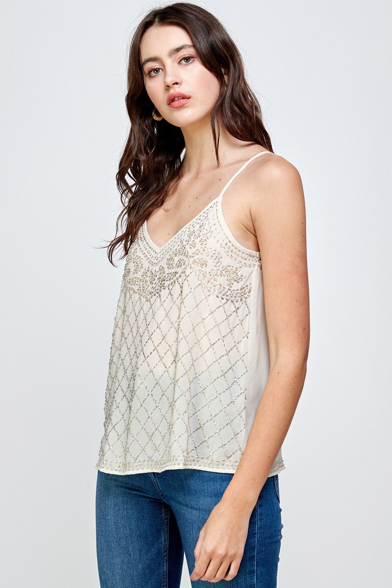 Chic Embellished Cami Tank