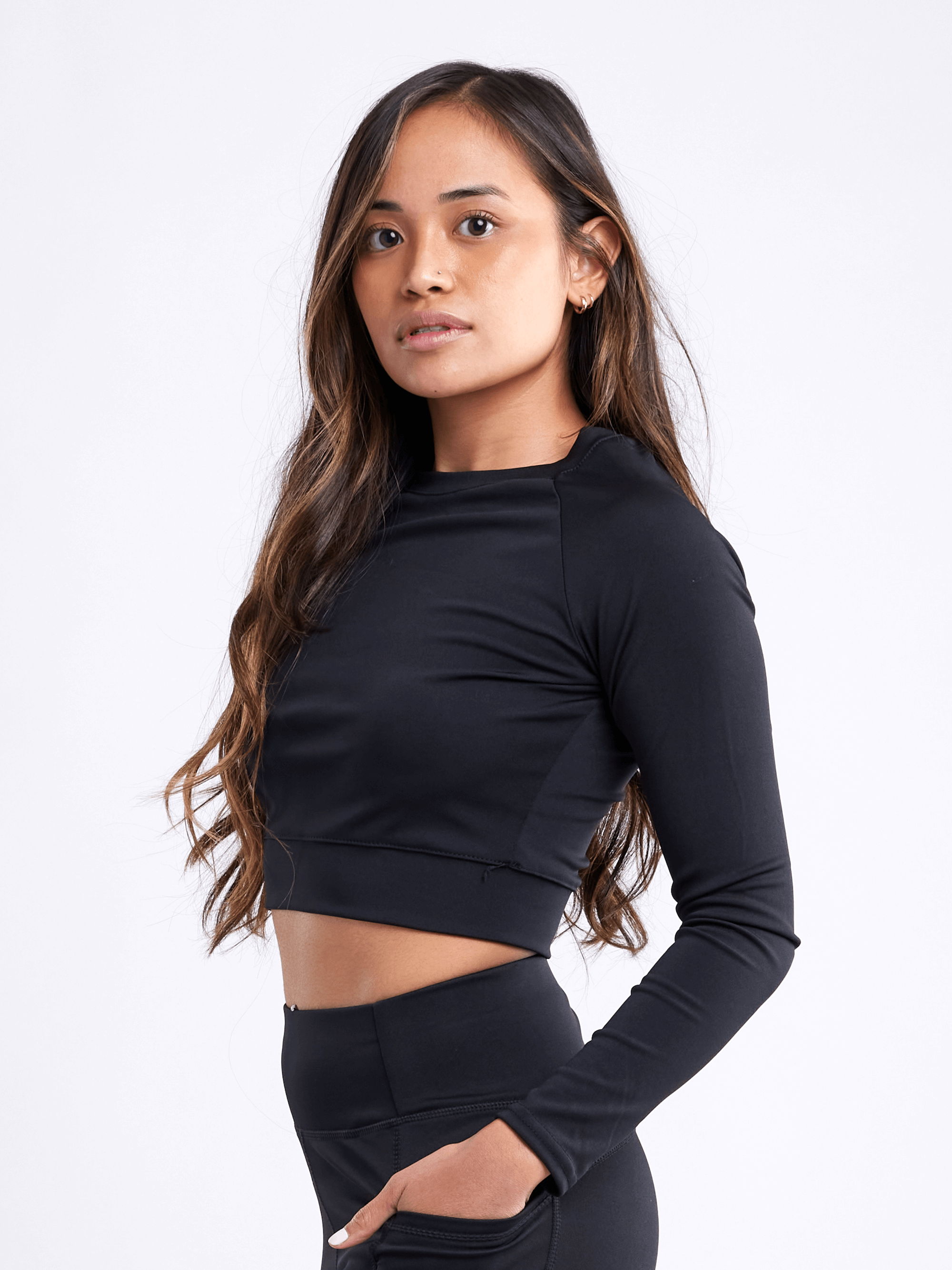 Kimberly Long-Sleeve Crop Top