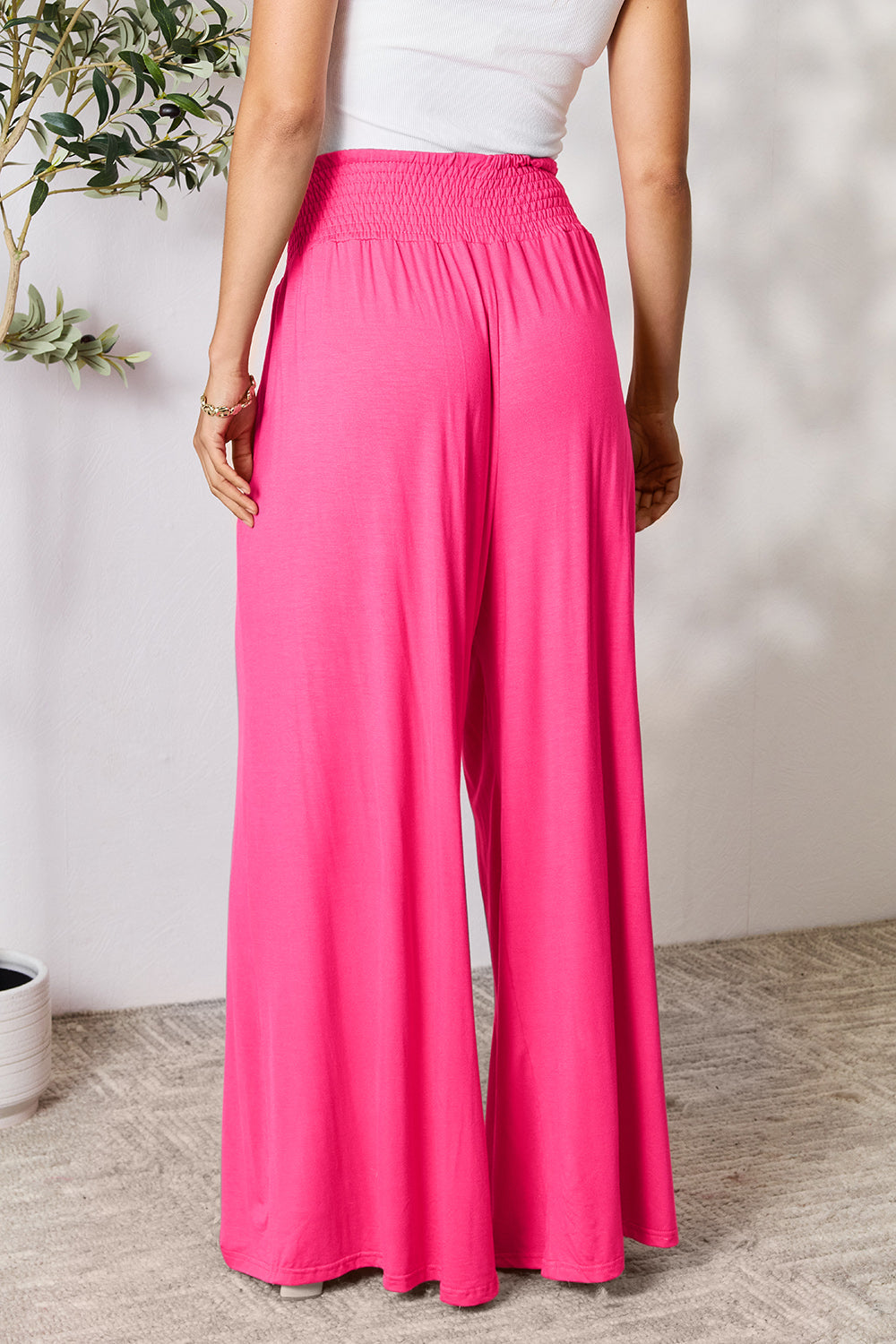 CloudSoft Smocked Waist Wide Leg Pants