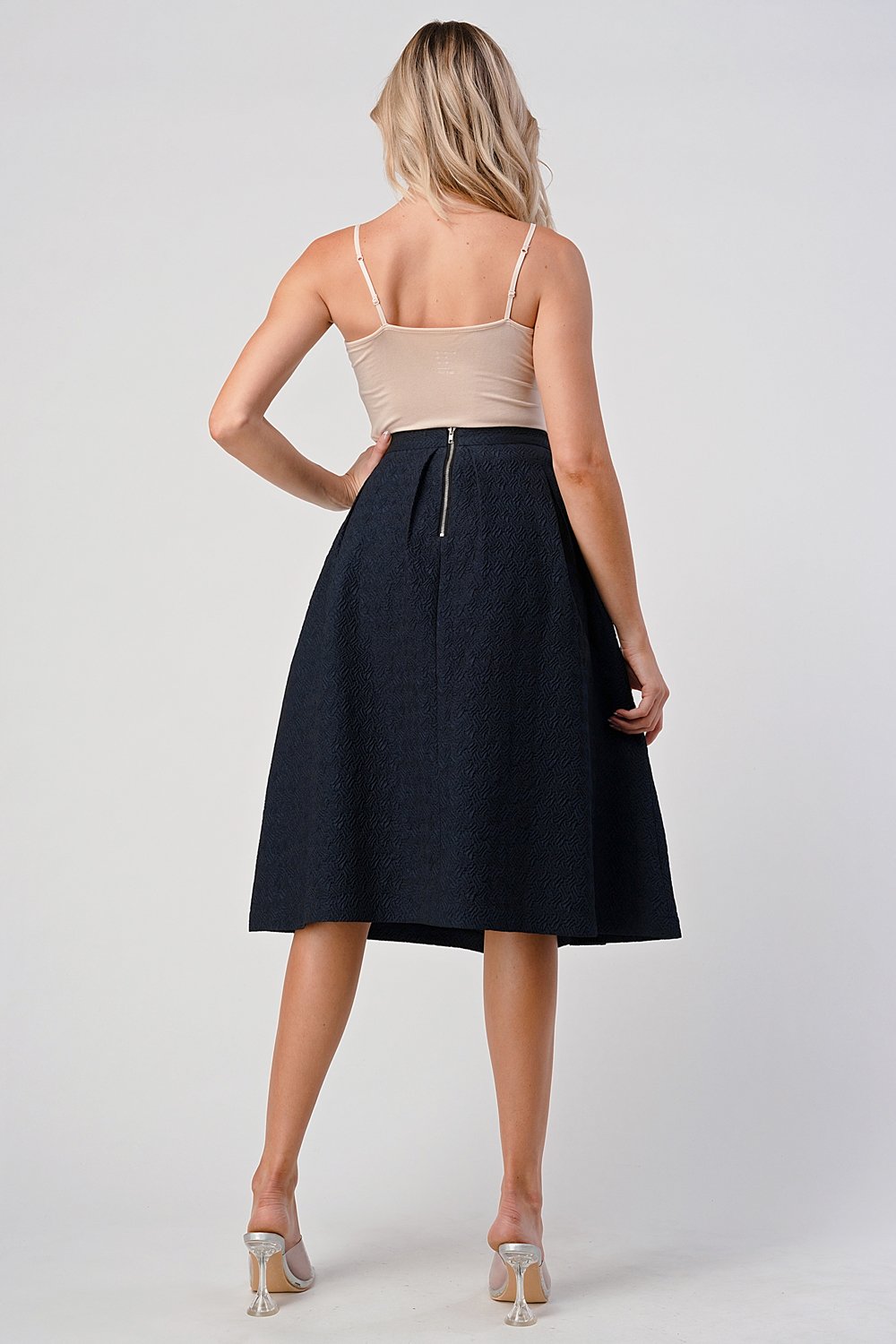 ARROW A-Line Pleated Midi Skirt