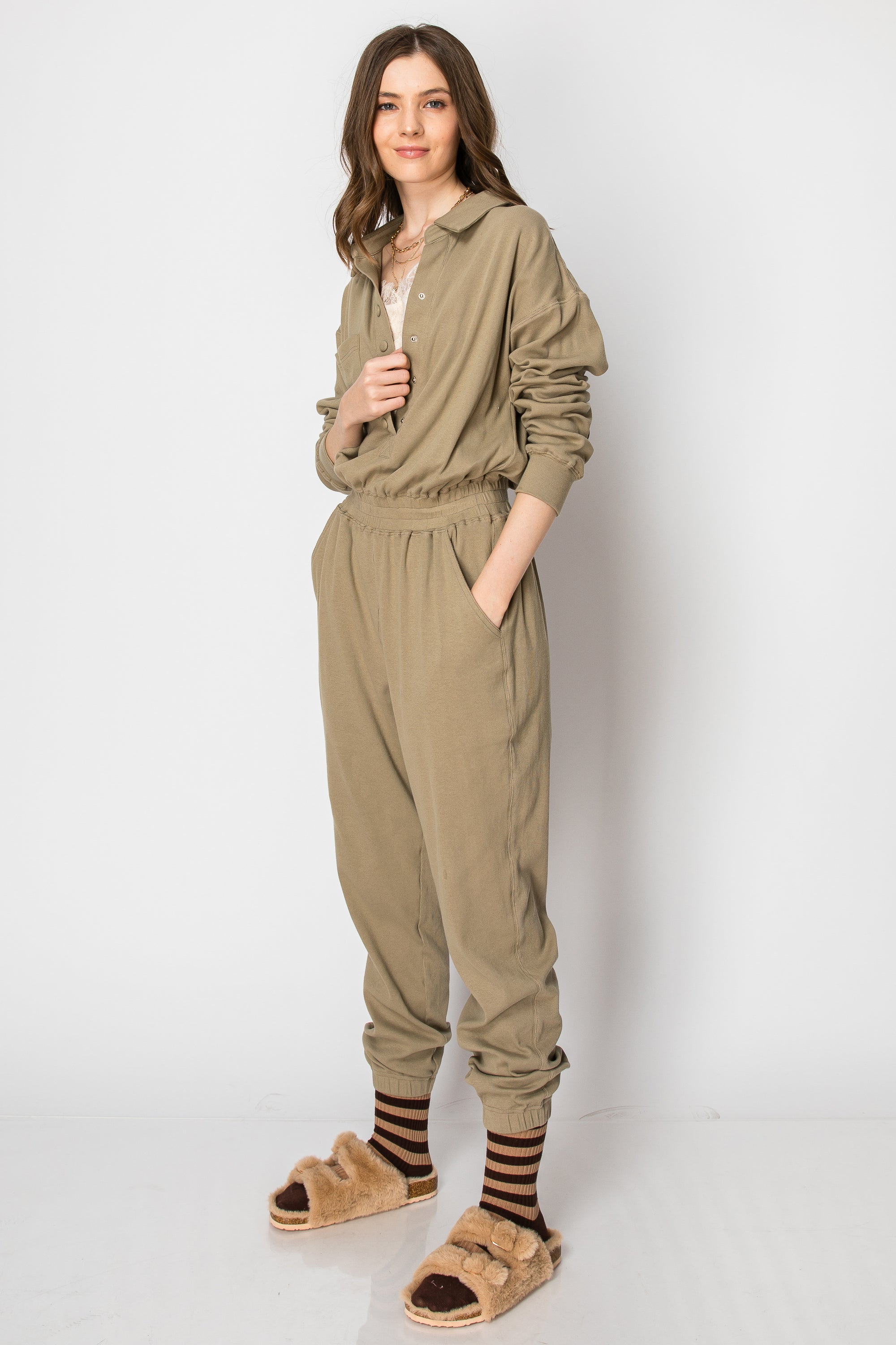 Amelia Harper Snap Button Jumpsuit
