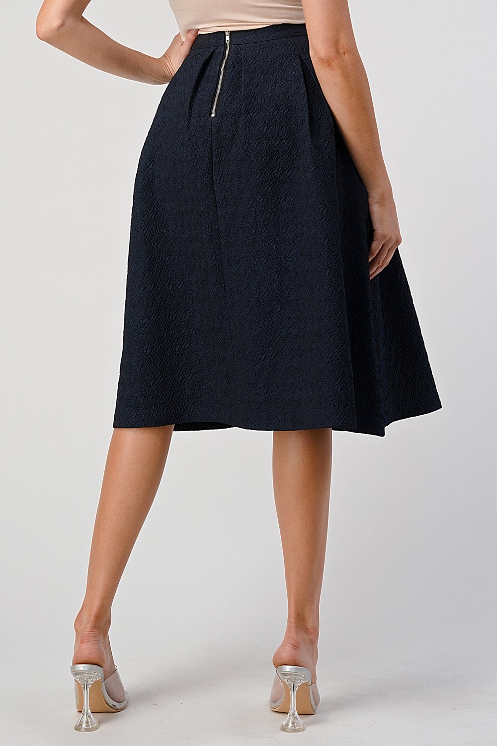 ARROW A-Line Pleated Midi Skirt