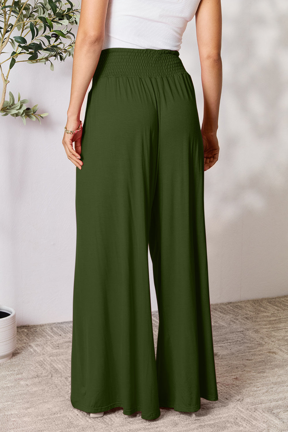CloudSoft Smocked Waist Wide Leg Pants
