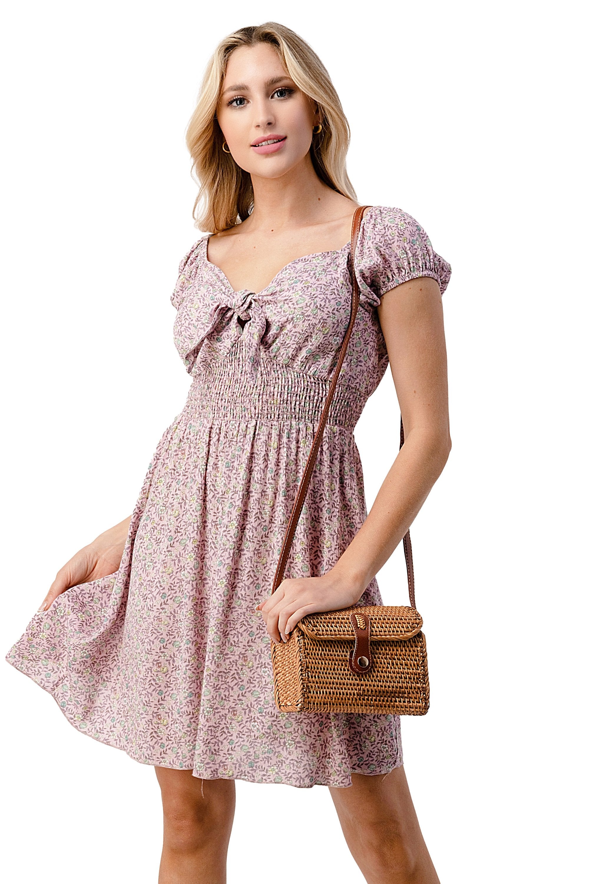 ARROW Bow Tie Sleeve Floral Emma Dress