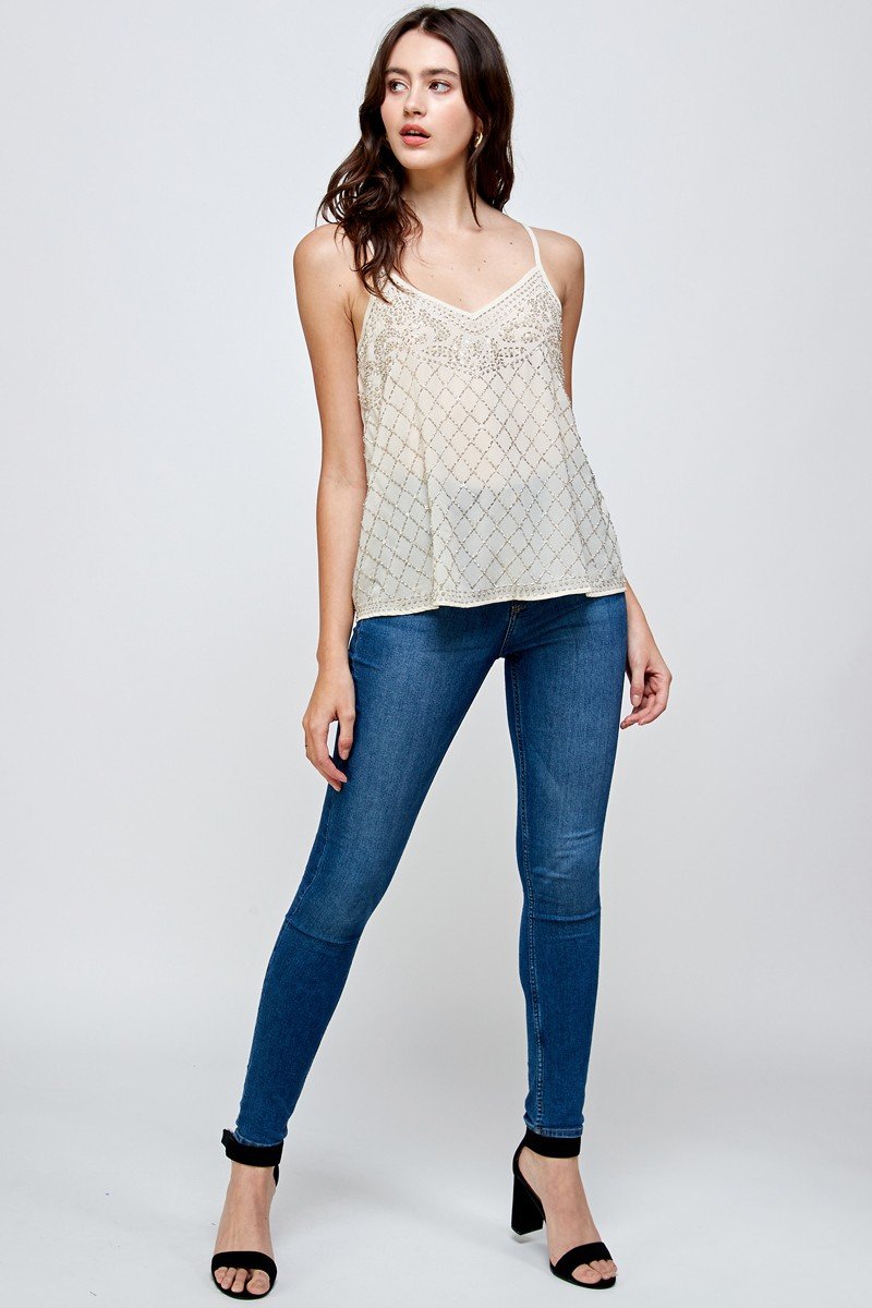 Chic Embellished Cami Tank