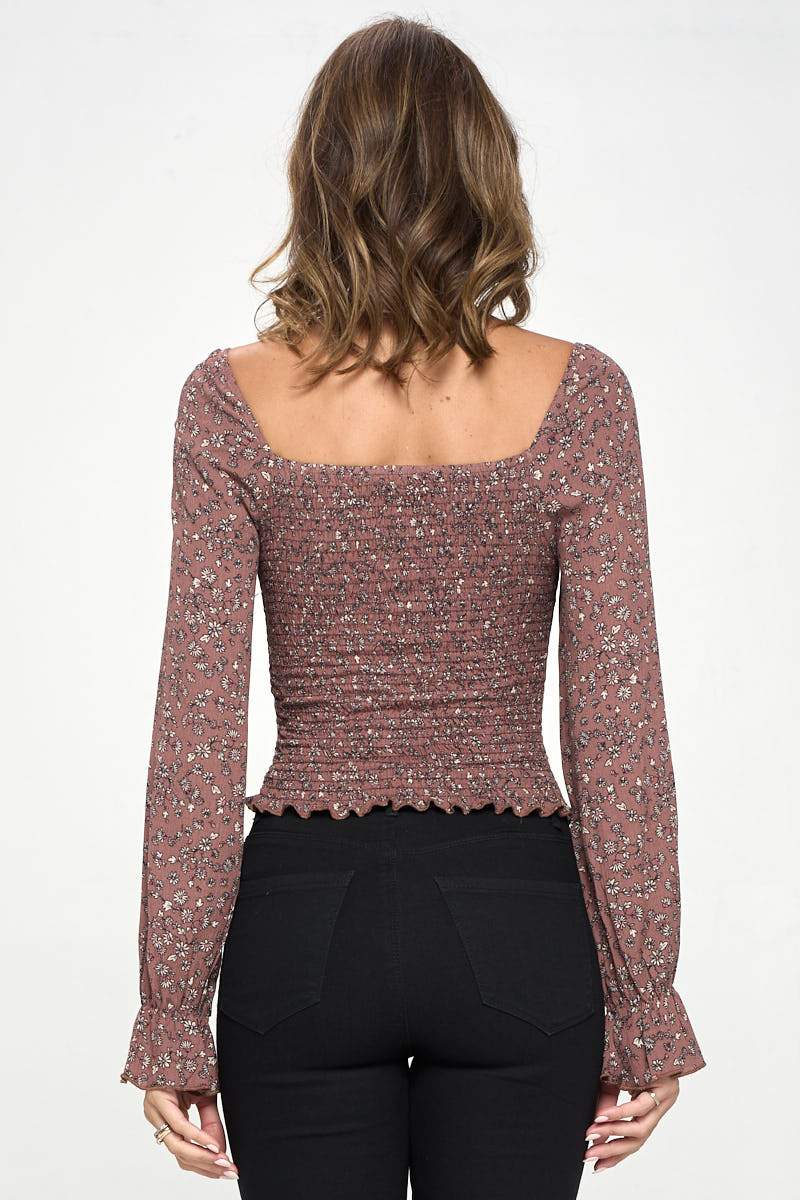 ARROW Smocked Floral Top
