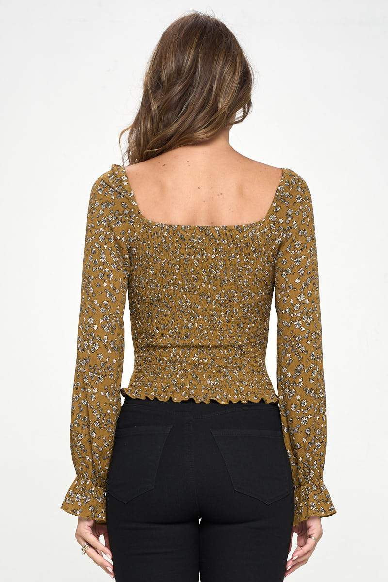 ARROW Smocked Floral Top