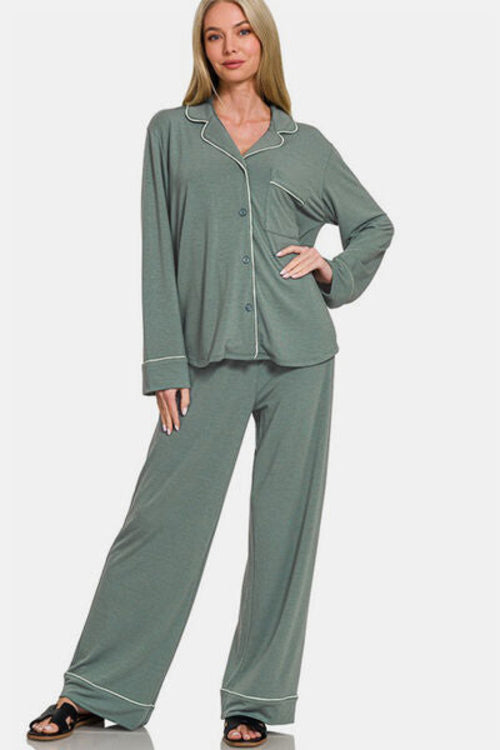 Willow Ease Button-Front Lounge Set