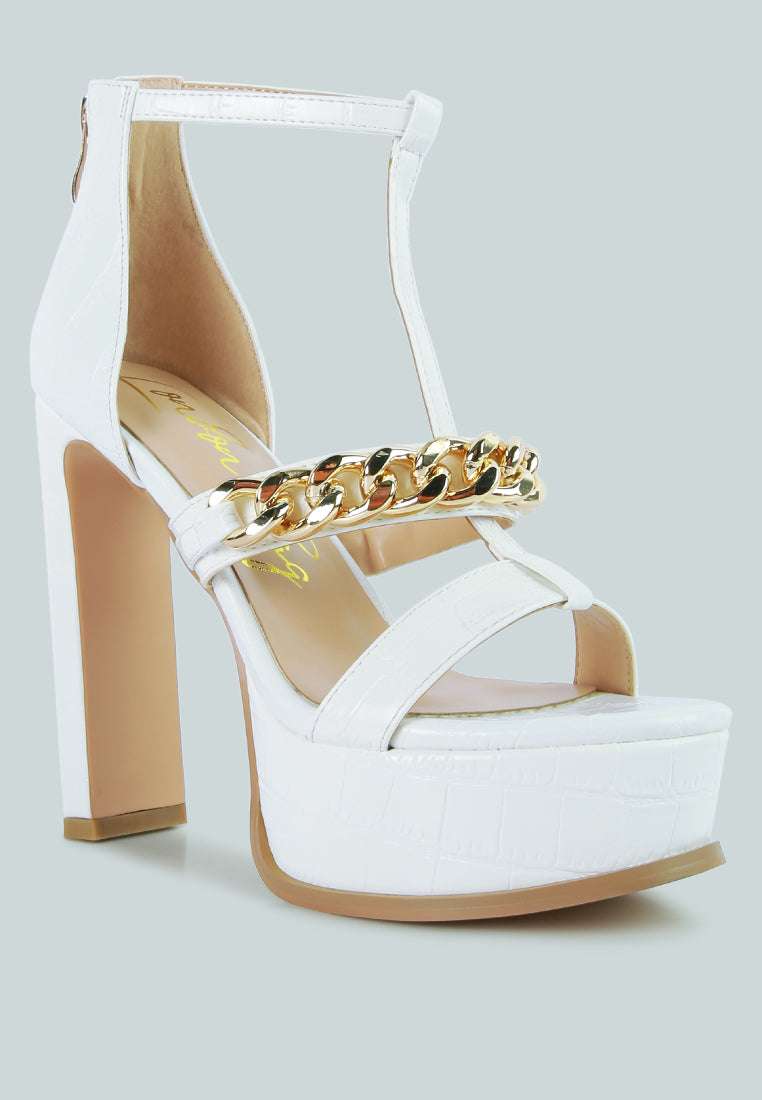 Bonita Metal Chain Zip Up Heels
