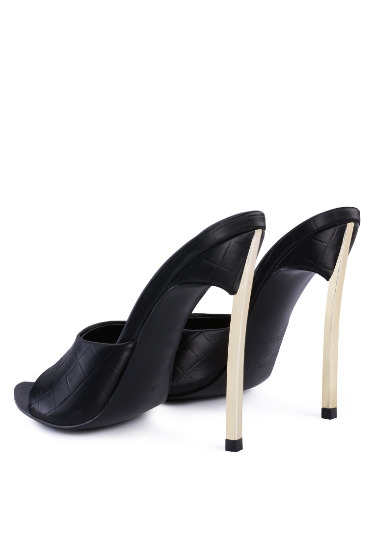 SLY Strappy Slip On Stiletto Heels