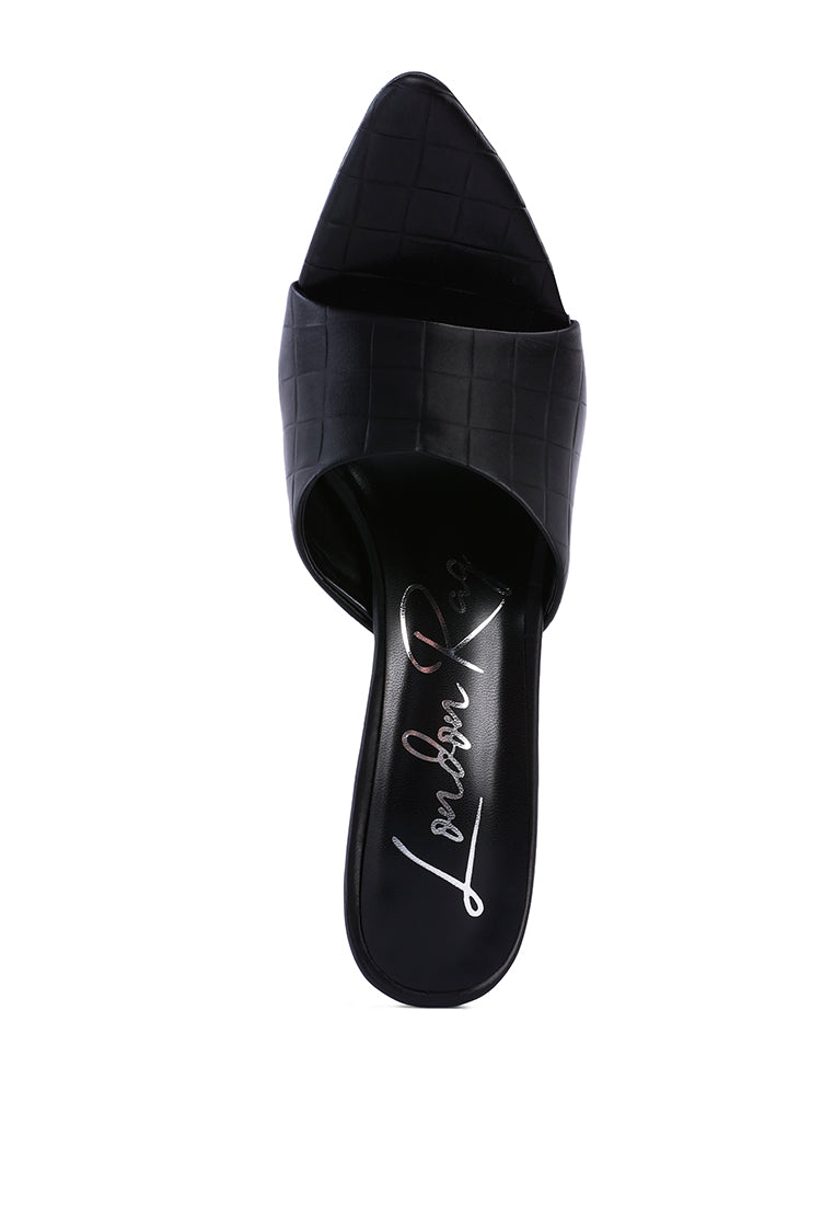 SLY Strappy Slip On Stiletto Heels
