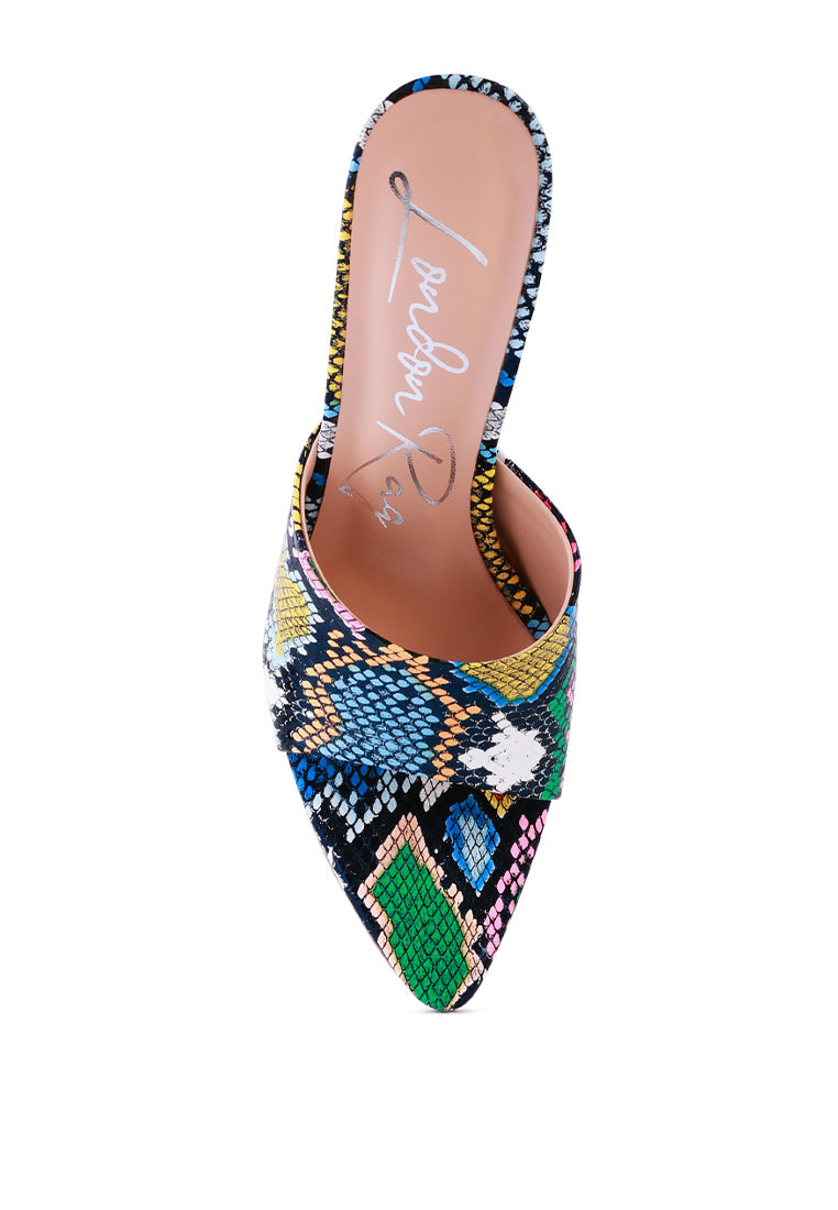SLY Strappy Slip On Stiletto Heels