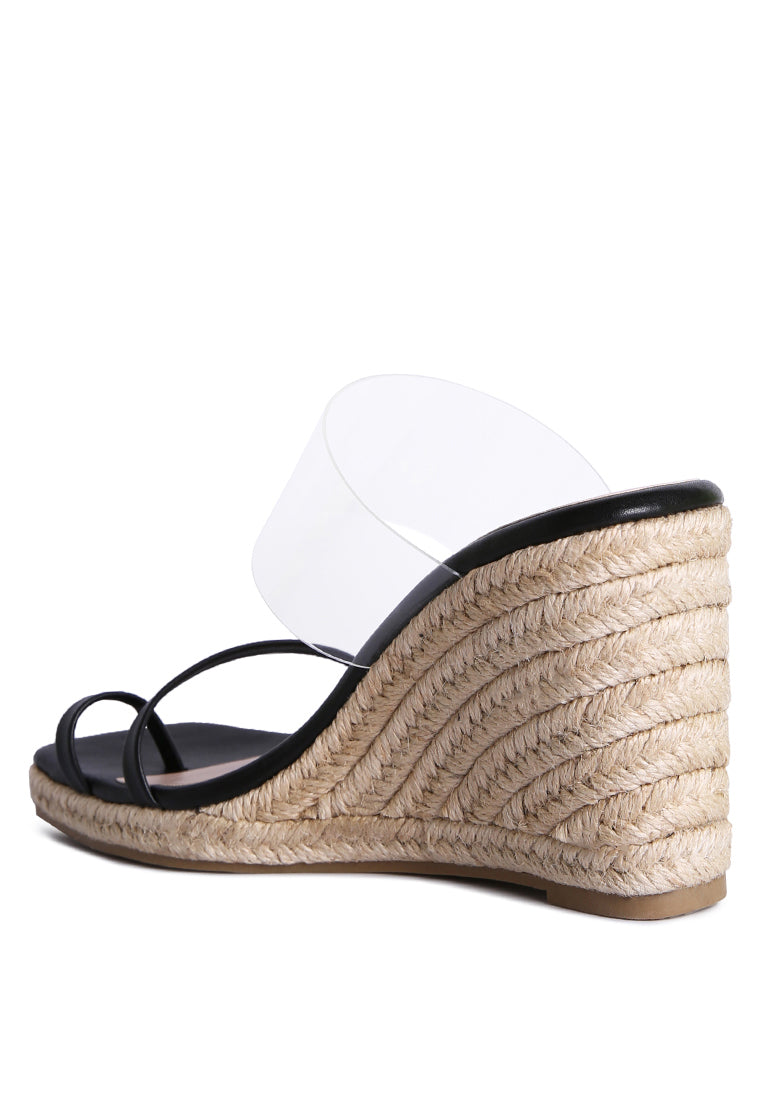 Clear Path Toe Ring Espadrilles Wedge Sandals