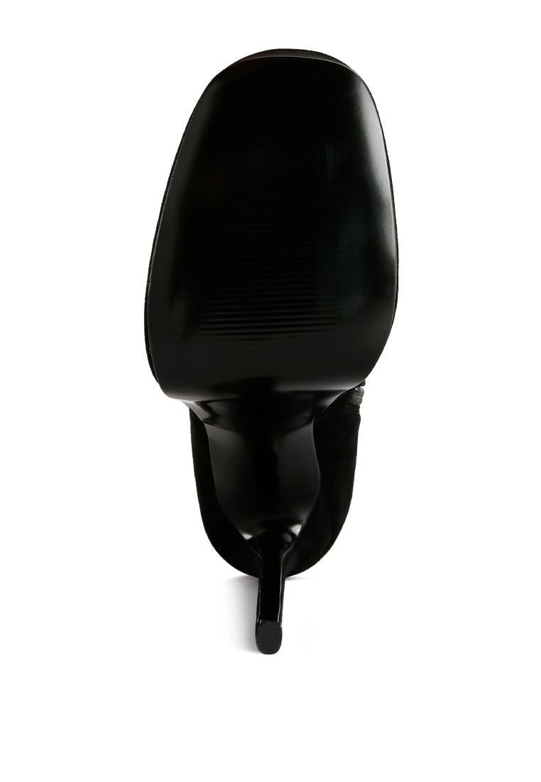 Strut High Heel Platform Ankle Boots