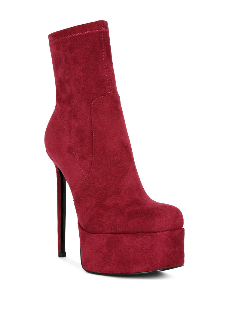 Strut High Heel Platform Ankle Boots