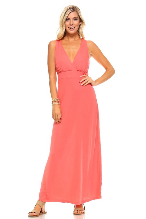 LYNN Halter Maxi Dress with Cross Back Straps