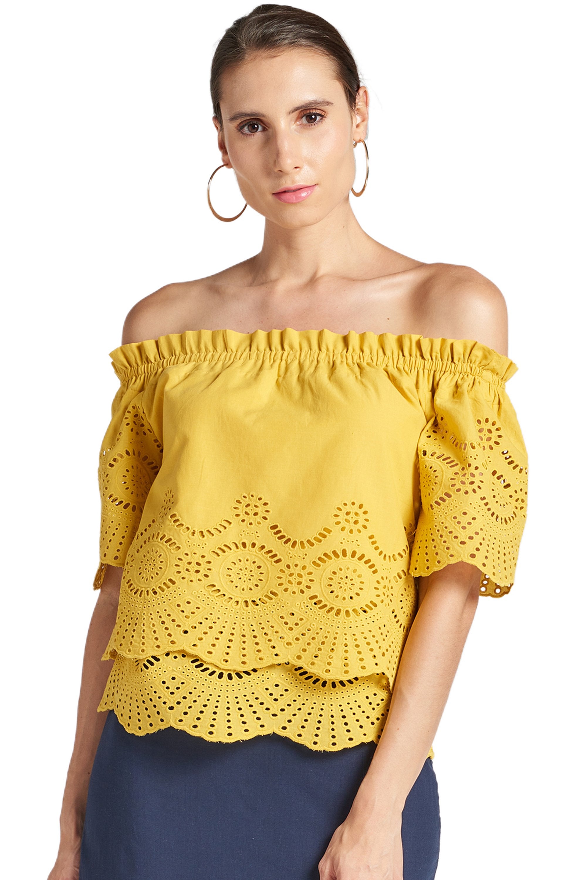 Summer Daisy Eyelet Top