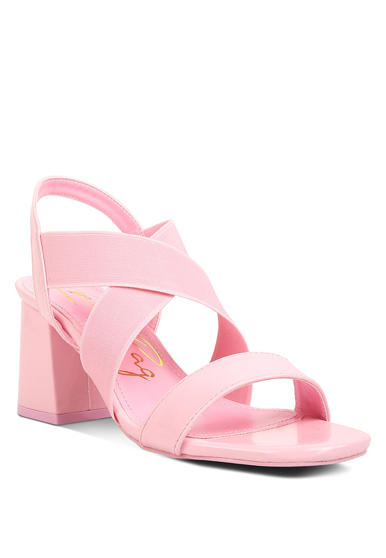 NINA Elastic Strap Block Heels